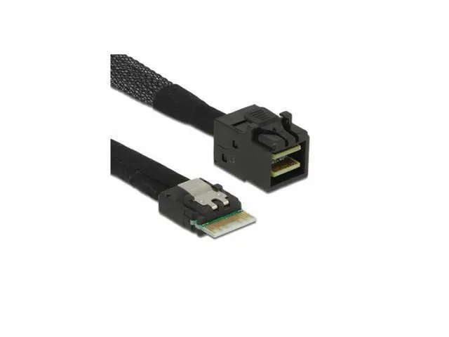 Alt view image 3 of 3 - Slim Line SAS 4.0 SFF-8654 4i 38pin Host to HD Mini SAS 4i SFF-8643 36pin Target Cable 50cm SF-098- 1m