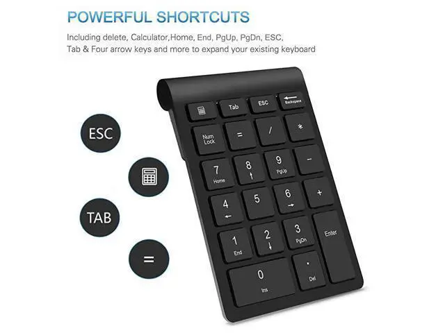 Alt view image 4 of 7 - Wireless Number Pad and Mouse Combo Portable Ultra Slim 24GHz USB Wireless Numeric Keypad and Mouse Set for Laptop Notebook Desktop PC Computer Black
