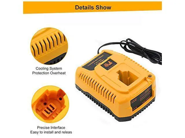 Alt view image 2 of 7 - Dc9310 Fast Battery Charger Replacement For Dewalt 7.2V -18V Xrp Nicad Nimh Battery Dc9096 Dc9098 D
