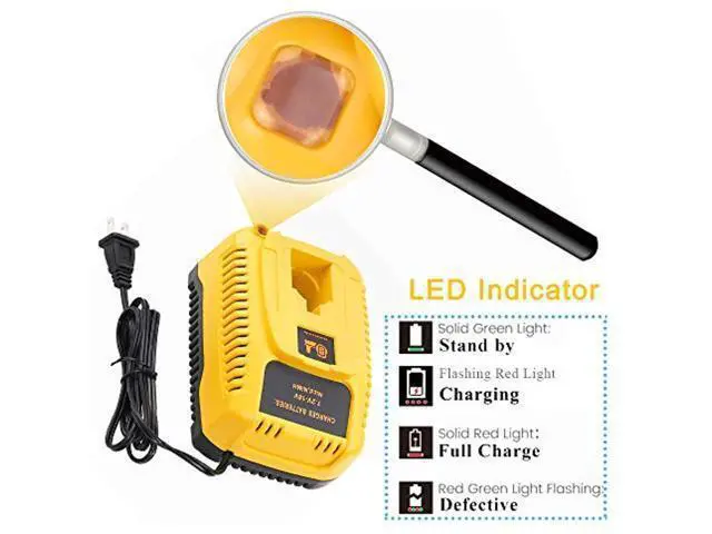 Alt view image 3 of 7 - Dc9310 Fast Battery Charger Replacement For Dewalt 7.2V -18V Xrp Nicad Nimh Battery Dc9096 Dc9098 D