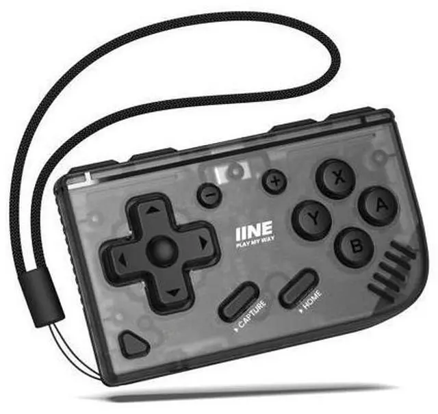 Main image of IINE Mini Retro Wireless Controller, Micro Remote Controller for Switch/OLED, PC, Android and IOS, Keychain Pocket-sized Controller with Turbo Function (Black)