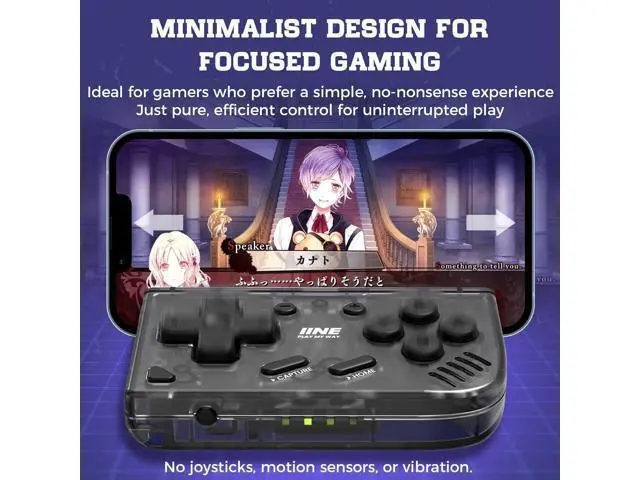Alt view image 4 of 7 - IINE Mini Retro Wireless Controller, Micro Remote Controller for Switch/OLED, PC, Android and IOS, Keychain Pocket-sized Controller with Turbo Function (Black)