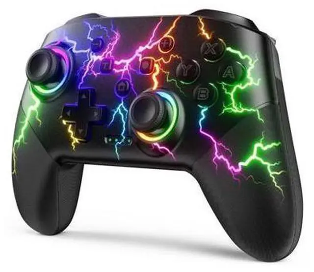 Main image of VOYEE Switch Controllers Compatible with Switch/Lite/OLED/PC Windows, 1000mAh Programmable RGB Lightning LED, Wireless Pro Controller with One Key Pairing/Wake Up/Turbo/Vibration