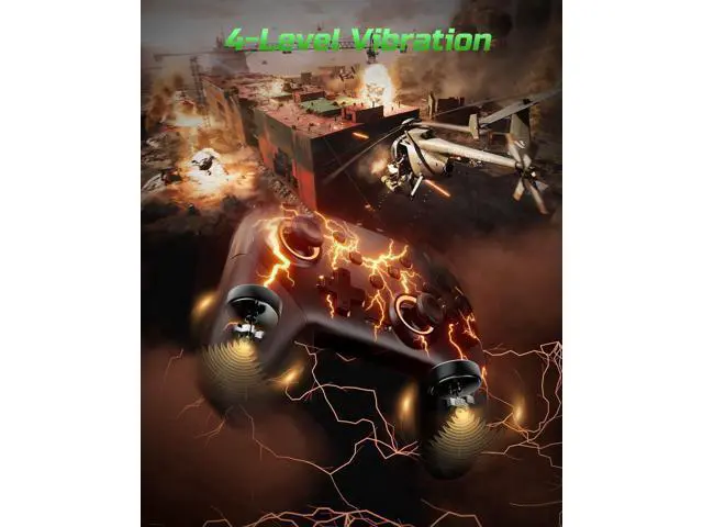 Alt view image 4 of 7 - VOYEE Switch Controllers Compatible with Switch/Lite/OLED/PC Windows, 1000mAh Programmable RGB Lightning LED, Wireless Pro Controller with One Key Pairing/Wake Up/Turbo/Vibration