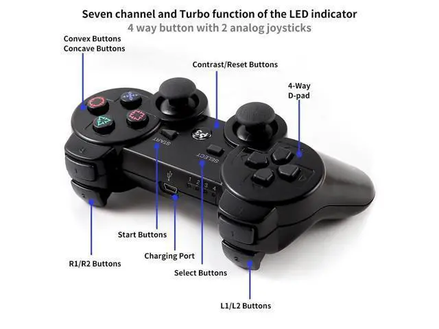 Alt view image 4 of 6 - For SONY PS3 Controller Bluetooth Wireless Gamepad for Play Station 3 Joystick Console for Dualshock 3 Controle For PC
