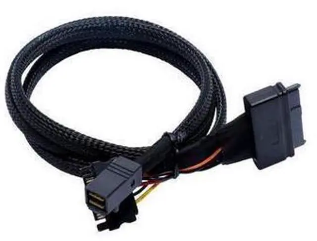 Alt view image 3 of 3 - Internal 12G HD Mini SAS SFF-8643 to U.2 SFF-8639 NVMe PCIe SSD Adapter Cable with SATA Power for Mainboard Intel SSD 750 p3600 p3700 U2 SFF8639 - 1.0 Meter