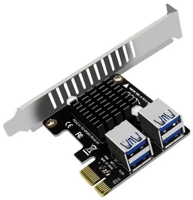 Main image of PCI-E Expansion Card Desktop PCI-E 1X to 4-Port PCIE ASM1184E Full-Height Expansion Card for Bitcoin Mining Equipment