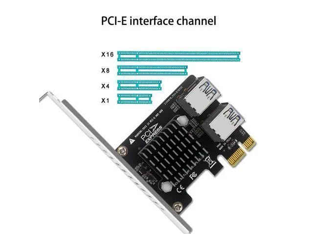 Alt view image 3 of 5 - PCI-E Expansion Card Desktop PCI-E 1X to 4-Port PCIE ASM1184E Full-Height Expansion Card for Bitcoin Mining Equipment