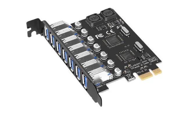 Alt view image 4 of 6 - USB 3.0 PCI-E Expansion Card Adapter 7 Ports USB 3.0 Hub Adapter External Controller PCI-E Extender PCI Express Card for Desktop