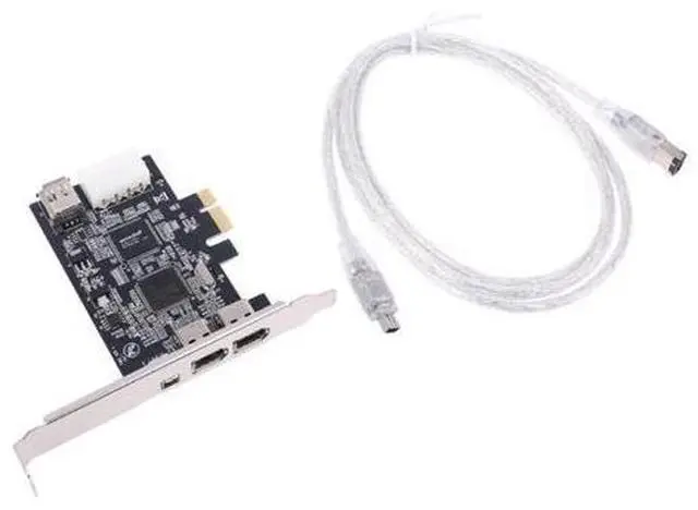 Alt view image 2 of 4 - D7YC PCIe 3 Ports Firewire Cable Expansion Card PCI Express 1394B & 1394A TI XIO2213B Chipset Adapter