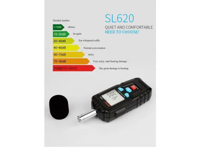 Alt view image 5 of 7 - MESTEK SL620 Decibel Meter Audio Level Meter Logger 30-135dB Noise Measurement Sound Level Meter Detector Diagnostic Tool