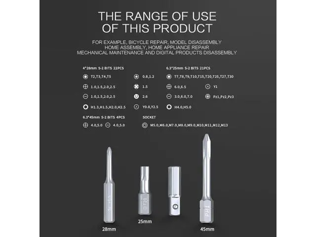 Alt view image 4 of 7 - NEW 60-in-1 Professional Screwdriver Set with High Quality S-2 Driver Bit DIY Repair Tool Kit for Laptop Glasses Mobile Phone