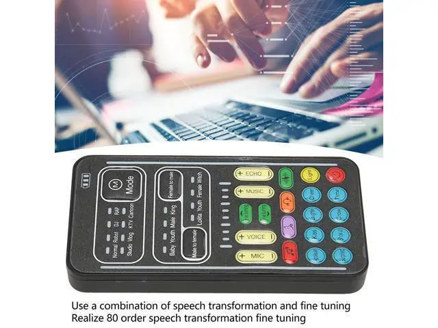 Alt view image 2 of 5 - Voice Changer, Handheld Portable Microphone Voice Disguiser Modulator, for PS4PS5 XBOXONE SwitchPC and PUGB Gaming Phone Computer PC Tablet, Live Sound Card