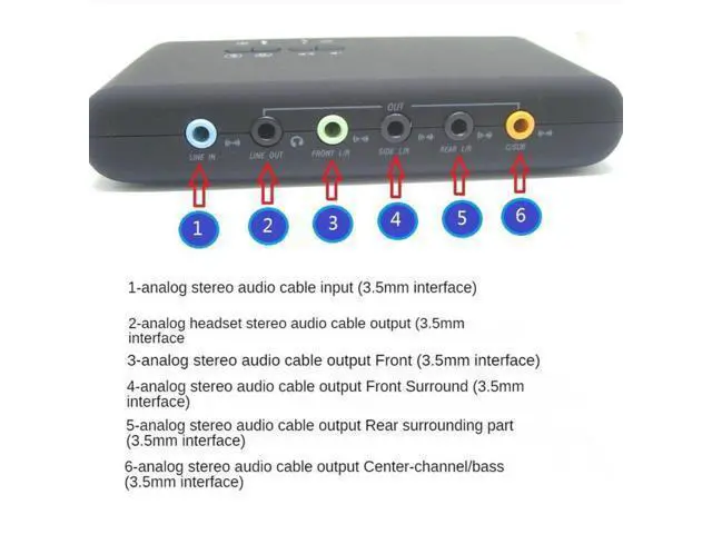Alt view image 5 of 6 - Stereo USB Dynamic Audio Optical Fiber Surround Sound Digital External 3D Sound Card 7.1 Channel Recording Playback Interface