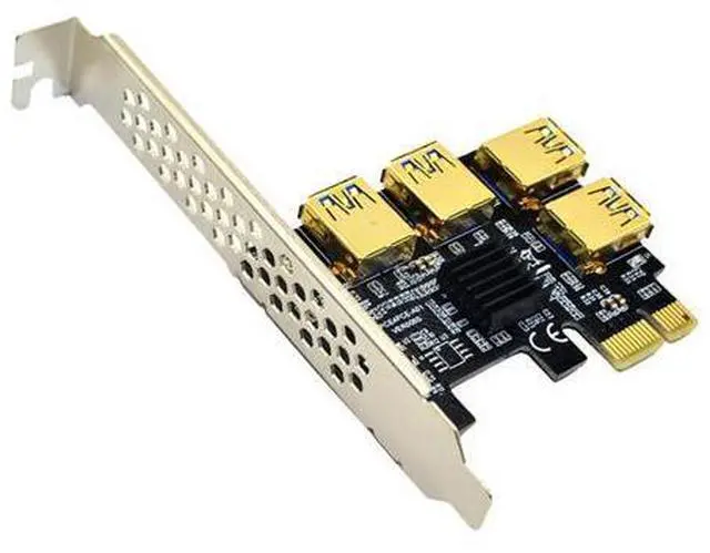Main image of 1pc PCIe 1 to 4 PCI Express 16X Slots Riser Card PCI-E 1X to External 4 PCI-e USB 3.0 Adapter Extension Card Multiplier Adapter