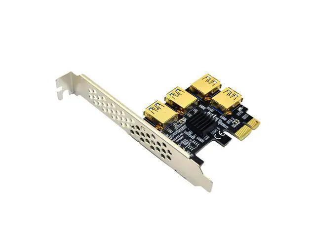 Alt view image 2 of 6 - 1pc PCIe 1 to 4 PCI Express 16X Slots Riser Card PCI-E 1X to External 4 PCI-e USB 3.0 Adapter Extension Card Multiplier Adapter