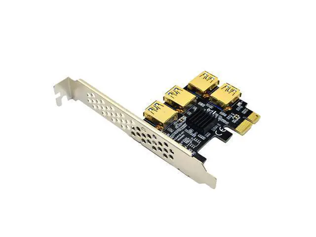 Alt view image 3 of 6 - 1pc PCIe 1 to 4 PCI Express 16X Slots Riser Card PCI-E 1X to External 4 PCI-e USB 3.0 Adapter Extension Card Multiplier Adapter