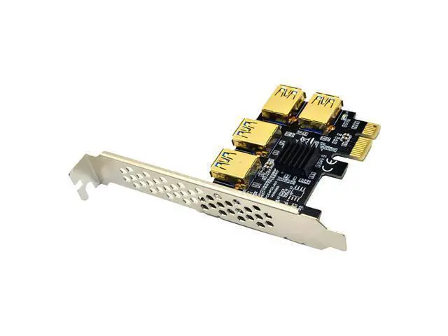Alt view image 5 of 6 - 1pc PCIe 1 to 4 PCI Express 16X Slots Riser Card PCI-E 1X to External 4 PCI-e USB 3.0 Adapter Extension Card Multiplier Adapter