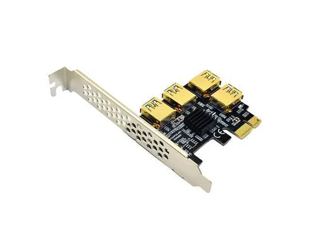 Alt view image 6 of 6 - 1pc PCIe 1 to 4 PCI Express 16X Slots Riser Card PCI-E 1X to External 4 PCI-e USB 3.0 Adapter Extension Card Multiplier Adapter