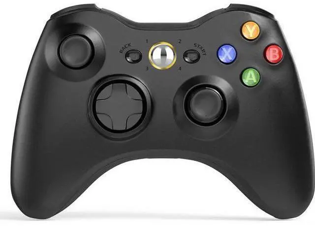 Main image of W&O Wireless Controller Compatible with Xbox 360 2.4GHZ Gamepad Joystick Wireless Controller Compatible with Xbox 360 and PC Windows 7,8,10,11 with Receiver (Black)