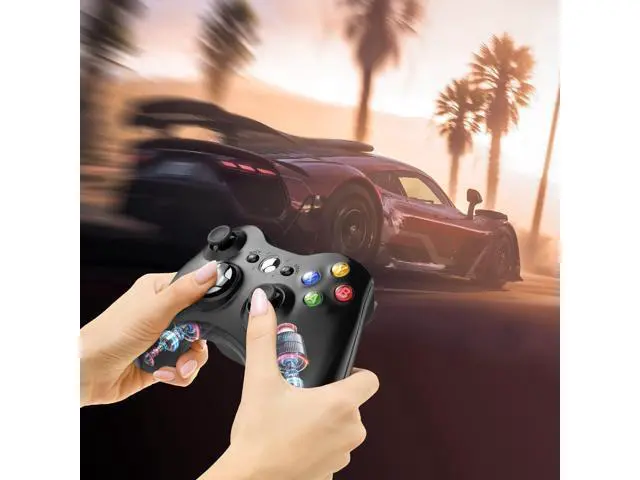 Alt view image 7 of 7 - W&O Wireless Controller Compatible with Xbox 360 2.4GHZ Gamepad Joystick Wireless Controller Compatible with Xbox 360 and PC Windows 7,8,10,11 with Receiver (Black)