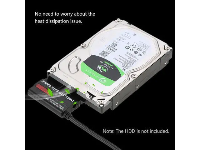 Alt view image 4 of 6 - USB 3.0 to SATA Adapter Hard Drive Converter Cable for 2.5" 3.5" SSD HDD with Power Supply Cable 12V 2A for PC Laptop desktop