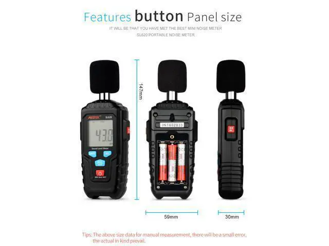 Alt view image 7 of 7 - MESTEK SL620 Decibel Meter Audio Level Meter Logger 30-135dB Noise Measurement Sound Level Meter Detector Diagnostic Tool