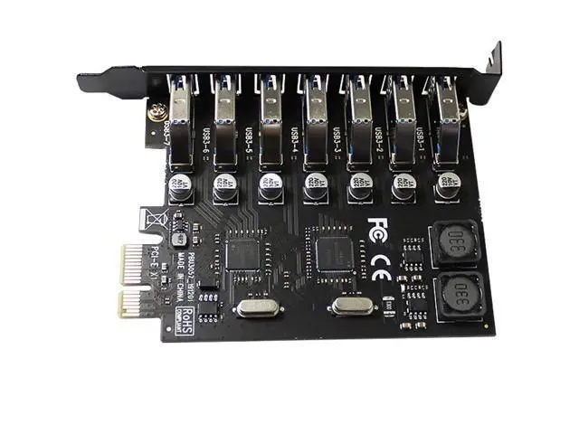 Alt view image 4 of 6 - 7 port USB 3.0 PCI-E Expansion Card PCI express PCIe USB 3.0 hub adapter 7-port USB3.0 controller USB 3 0 PCI e PCIe express x1