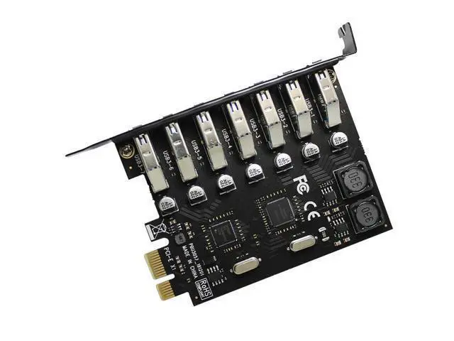 Alt view image 5 of 6 - 7 port USB 3.0 PCI-E Expansion Card PCI express PCIe USB 3.0 hub adapter 7-port USB3.0 controller USB 3 0 PCI e PCIe express x1