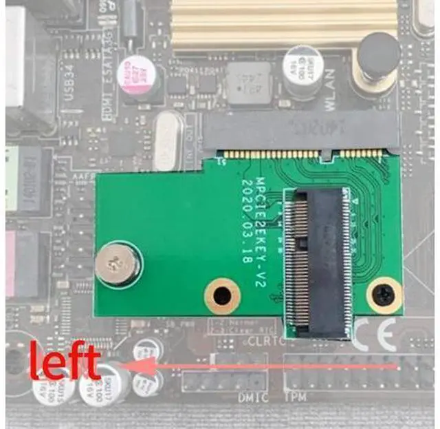 Alt view image 2 of 3 - Minipcie To M2 Network Card Adapter Card Notebook AX200 Upgrade for Lenovo Y510P Replacement M.2 To Mini PCIe Card - Green