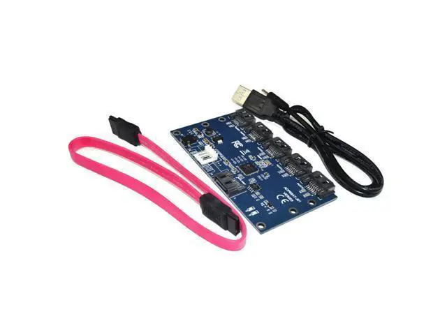 Alt view image 3 of 5 - SATA Adapter Card 1 to 5 Port Converter SATA Port Multiplier Hard Disk Riser Card Hub for Windows 7 XP Vista data protection