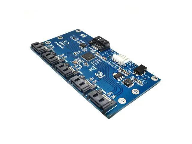 Alt view image 4 of 5 - SATA Adapter Card 1 to 5 Port Converter SATA Port Multiplier Hard Disk Riser Card Hub for Windows 7 XP Vista data protection