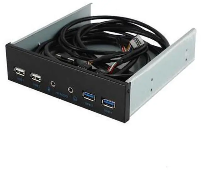 Main image of 5.25 Inch Desktop Pc Case Internal Front Panel Usb Hub 2 Ports Usb 3.0 And 2 Ports Usb 2.0 With Hd Audio Port 20 Pin Connector