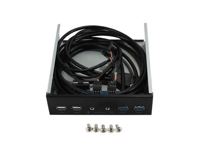 Alt view image 4 of 5 - 5.25 Inch Desktop Pc Case Internal Front Panel Usb Hub 2 Ports Usb 3.0 And 2 Ports Usb 2.0 With Hd Audio Port 20 Pin Connector