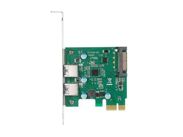 Alt view image 4 of 4 - Super Speed USB3.0 PCI-E Expansion Card Adapter External 2 Port USB 3.0 Hub PCI-E Card 4Pin Power Connector for PC Computer