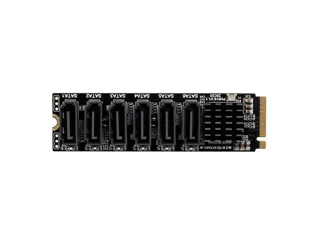 Alt view image 3 of 5 - PCIE SATA Adapter Card 6Gbps Chassis server PC Computer Expansio 3.0 X4 X8 X16 To 6 Port 3.0 M.2 NVME PCI-E