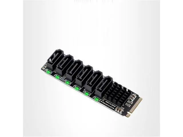 Alt view image 4 of 5 - PCIE SATA Adapter Card 6Gbps Chassis server PC Computer Expansio 3.0 X4 X8 X16 To 6 Port 3.0 M.2 NVME PCI-E