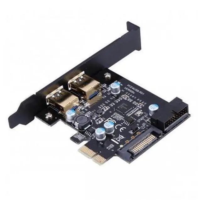 Main image of USB 3.0 PCI-E 2 Port PCI Express Expansion Card 19-Pin Power Connector