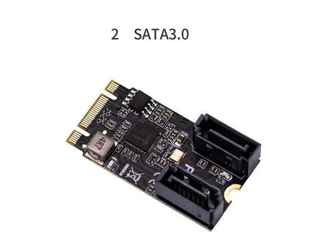 Alt view image 2 of 4 - 2 Port SATA III 6gb/s M.2 21x41mm M Key and B Key Controller Adapter Card SATA 6G Internal