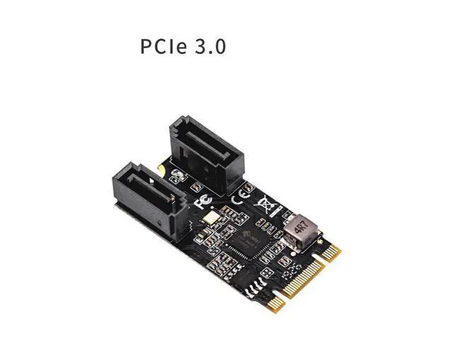 Alt view image 3 of 4 - 2 Port SATA III 6gb/s M.2 21x41mm M Key and B Key Controller Adapter Card SATA 6G Internal