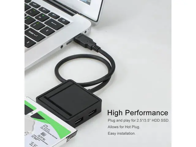 Alt view image 3 of 6 - 3 in 1 USB3.0 to SATA III Adapter TF/SD Card Reader USB Hub 2 Ports Converter for 2.5/3.5 HDD Hard Drive For Laptop PC Computer