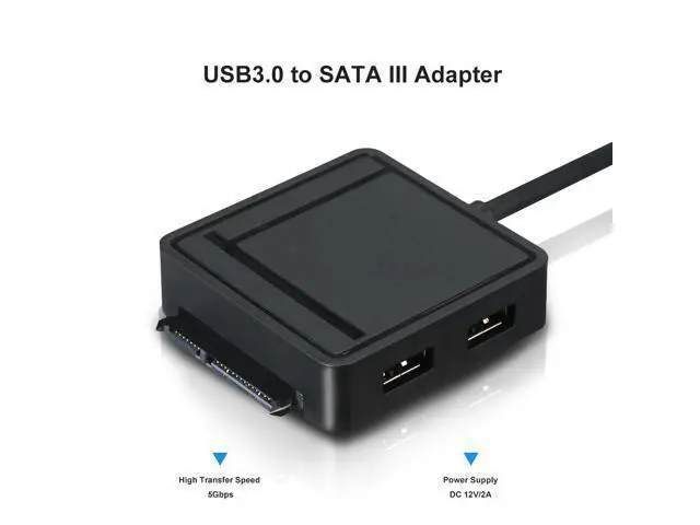 Alt view image 4 of 6 - 3 in 1 USB3.0 to SATA III Adapter TF/SD Card Reader USB Hub 2 Ports Converter for 2.5/3.5 HDD Hard Drive For Laptop PC Computer
