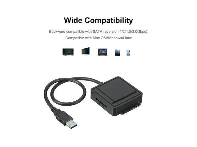 Alt view image 5 of 6 - 3 in 1 USB3.0 to SATA III Adapter TF/SD Card Reader USB Hub 2 Ports Converter for 2.5/3.5 HDD Hard Drive For Laptop PC Computer