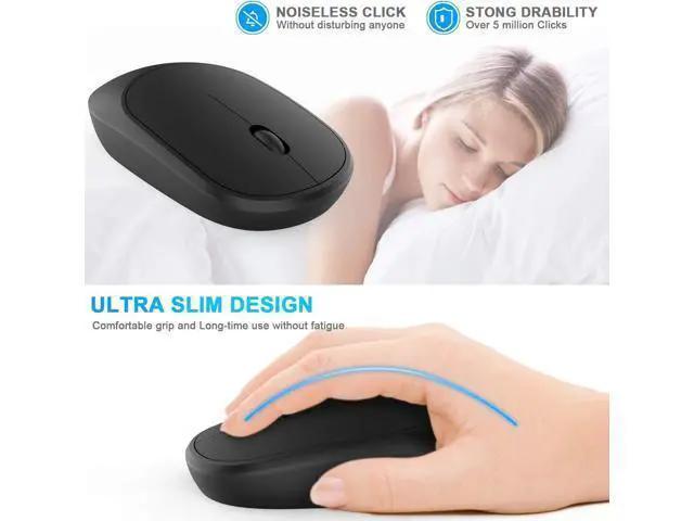 Alt view image 5 of 7 - Wireless Number Pad and Mouse Combo, Acedada Portable Ultra Slim 2.4GHz USB Wireless Numeric Keypad and Mouse Set for Laptop, Notebook, Desktop, PC Computer - Black