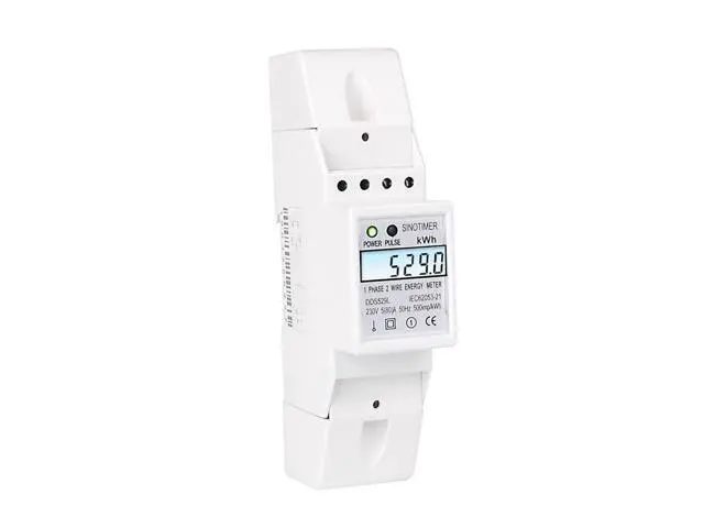 Alt view image 2 of 3 - Residential 2 Wire Single Phase Din Rail Energy Meter Electric KWH Meter With Backlight AC 230V 5-80A For Saving Power Energy
