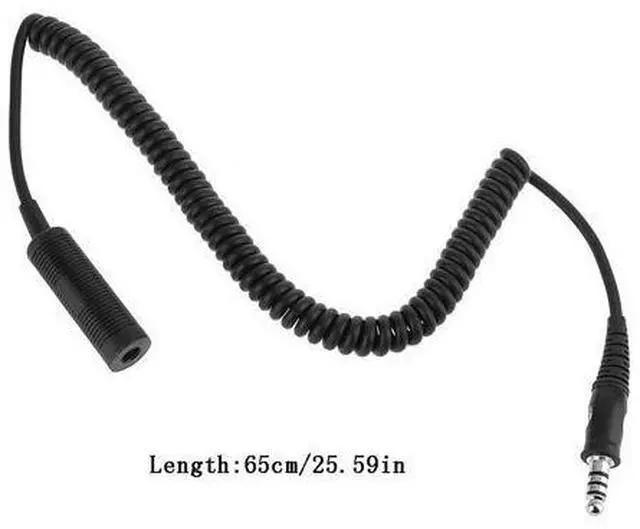 Alt view image 2 of 7 - Tactical Headset Adapter Cable Durable Stable U-92A/U to U-174/U Helicopter Military Headphone Extension Line Cable Cord