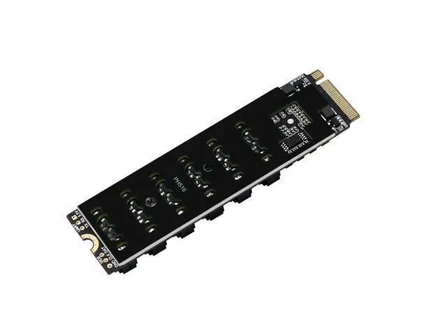 Alt view image 6 of 7 - PH516 M2 NVME to Sata 3.0 6 Ports Adapter Converter Card ASM1166 for w/ Heatsink