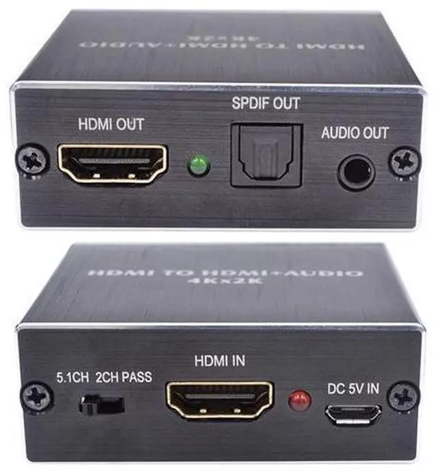 Main image of HDMI Audio Extractor Stereo Extractor Converter HDMI to HDMI Optical TOSLINK SPDIF + 3.5mm HDMI Audio Splitter Adapter