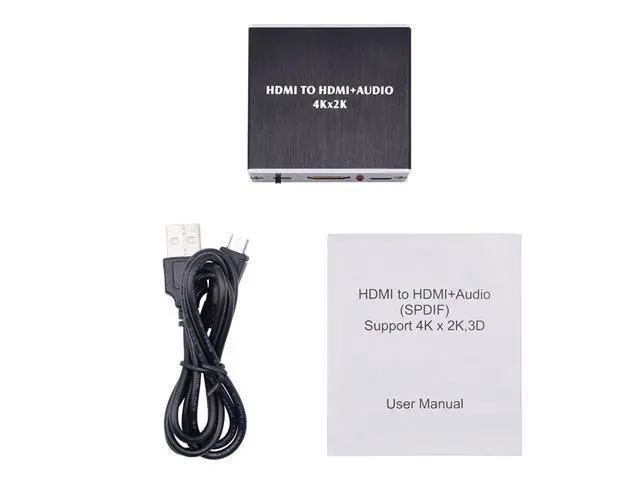 Alt view image 6 of 6 - HDMI Audio Extractor Stereo Extractor Converter HDMI to HDMI Optical TOSLINK SPDIF + 3.5mm HDMI Audio Splitter Adapter