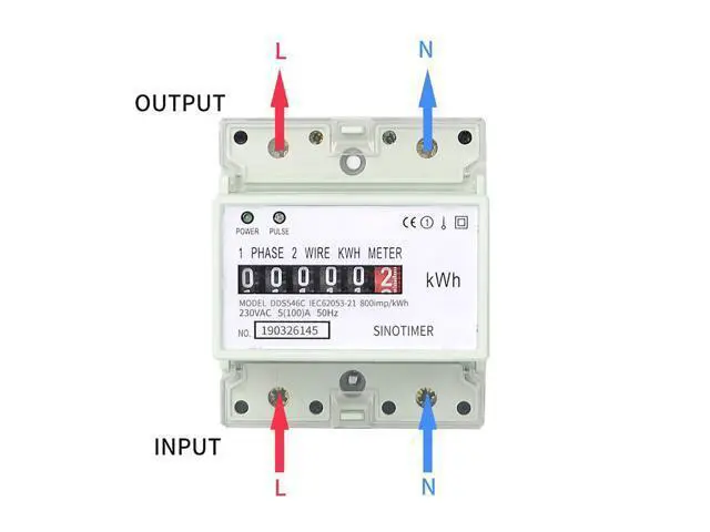 Alt view image 4 of 7 - SINOTIMER DDS546C 5 (100) A 230VAC 50 / 60Hz Single Phase Analog Power Meter Electric Power Meter Household Electric Din Rail
